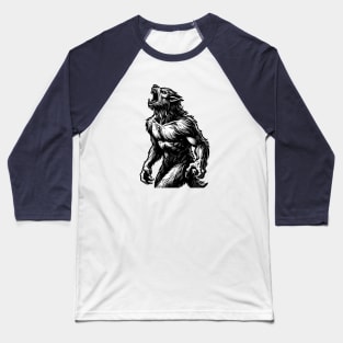 horror werewolf howling Baseball T-Shirt